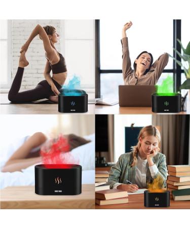 Dasiautoem Flame Aroma Diffuser - 180ml Humidifier with Flame Effect 7 Color LED Aromatherapy for Home Office Spa & Yoga - Buy Online on GoSupps.com
