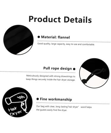 PLAFOPE 5 Pcs Purse Organizer Bags Hair Tool Bag Black Product Flannel Makeup Bag for Purse - Buy Online on GoSupps.com