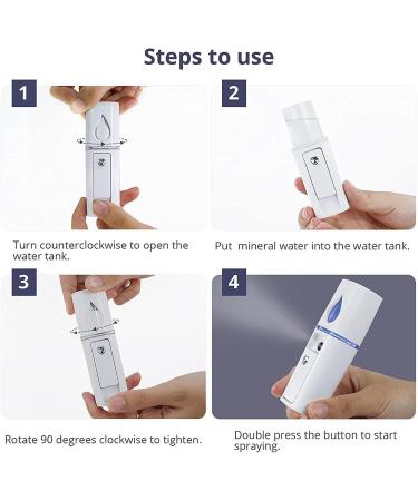 ANTIOCH Extensions de Cils D'Atomisation de Vaporisateur Facial Nano Facial Mister Mini Portable avec Miroir Blanc - Buy Online on GoSupps.com