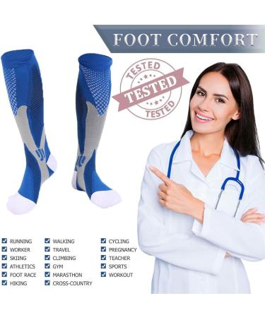PSOWQ 3 Pairs Medical Compression Socks for Men & Women - 20-30 mmHg Circulation Support - XXL Size - Buy Online on GoSupps.com