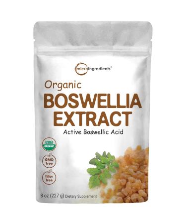 Micro Ingredients Organic Boswellia Serrata Extract Powder 8 Ounce Pure Boswellia Supplement with 65% Boswellic Acid Supports Joints Knees and Bones Health Non-GMO Pet Friendly India Origin