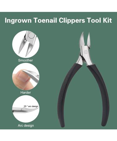 CGBE Professional Podiatrist Toenail Clippers for Thick & Ingrown Nails - Stainless Steel with Silicone Handle - Ideal for Seniors - Black - Buy Online on GoSupps.com