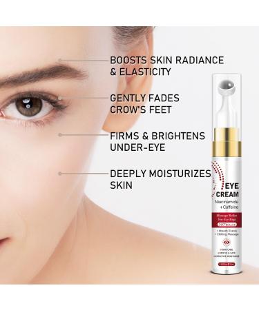 6% Caffeine Eye Cream for Anti-Aging with Retinol Niacinamide Collagen Under Eye Cream for Dark Circles Fine Lines Wrinkles Puffiness and Bags Under Eyes Eye Bags Treatment for Women & Men 0.5 oz - Buy Online on GoSupps.com