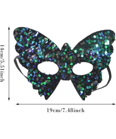 Butterfly Face | Bling Cosplay Sequins Half Face Decor | Stage Show Costume Half Butterfly Shape Cosplay Face Green - Buy Online on GoSupps.com
