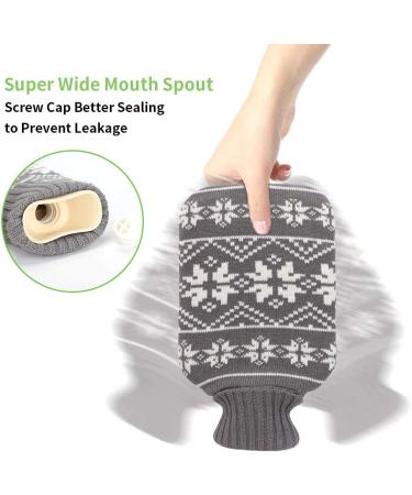 Intsun Rubber Hot Water Bottle 2 Pack with Knit Cover - Durable Heat Bag 1.8L - Pain Relief Hot Cold Pack - Buy Online on GoSupps.com