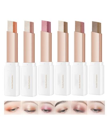 Glitter Gradient Eyeshadow Stick Two Tone Two-tone Shimmer Gradient Eyeshadow Stick Double Colors Eyeshadow Stick Waterproof Glitter Eye Stick Eyeshadow Pen for Women Eye Makeup