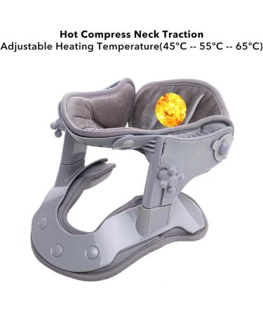 Neck Brace Support Cervical Traction with Heated Function Adjustable Traction Support for Home Traction Spinal Alignment Pain Relief - Buy Online on GoSupps.com