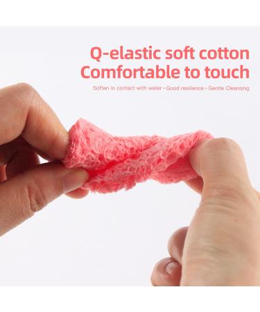 Facial Cleaning Sponge Heart Shape Exfoliating Pads - Reusable 50 Pieces (Pink) - Buy Online on GoSupps.com