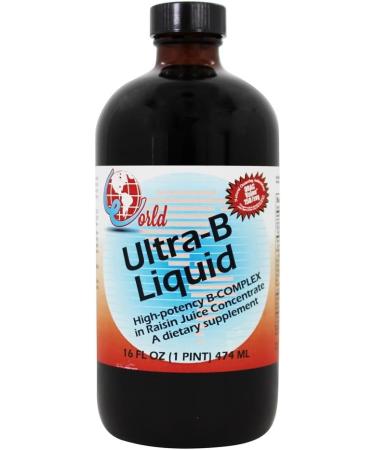 World Organic Ultra-b Liquid in Raisin Juice 16 Fl Oz - Premium Vitamin B Complex Supplement - Buy Online on GoSupps.com