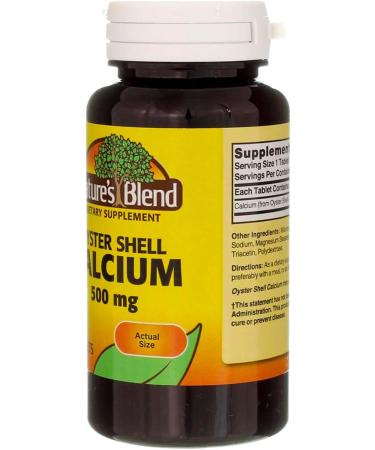 Nature's Blend Oyster Shell Calcium 500 mg Tablets - 100 ct Pack of 6 - Buy Online on GoSupps.com