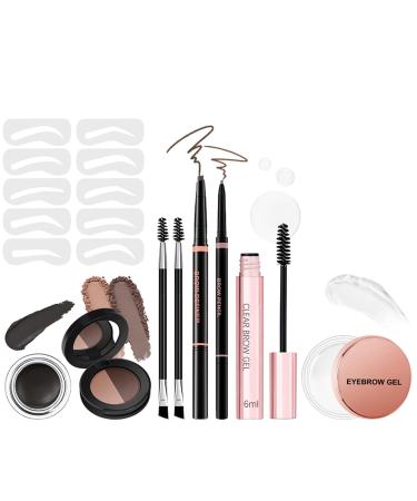 G n rique Eyebrow Set Waterproof Brow Stamp 8g Stencil Kit Precision Lightweight Long Lasting Formula Natural Look Finish Includes Eyeliner for Brow Brush Makeup