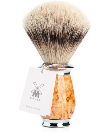 M HLE Purist Silvertip Badger Shaving Brush - Karelian Curly Birch - Premium eCommerce International Shipping - Buy Online on GoSupps.com