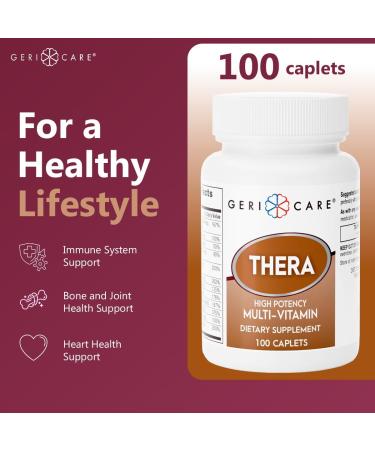 GeriCare Thera High Potency Multivitamin Caplets Blend of Vitamins and Minerals to Ensure Maximum Nutritional Support Antioxidant Protection Supplement 100 Count (Pack of 2) 100 Count (2pk) Multivitamin - Buy Online on GoSupps.com