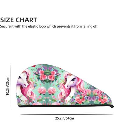 Pink Unicorn Dry Hair Cap for Girls - Super Absorbent Elastic Wrap for Quick Drying Long Thick Hair - Buy Online on GoSupps.com