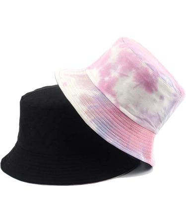 Reversible Cotton Tie Dye Bucket Hat - Multicolored Fisherman Cap for Sun Protection - Buy Online on GoSupps.com