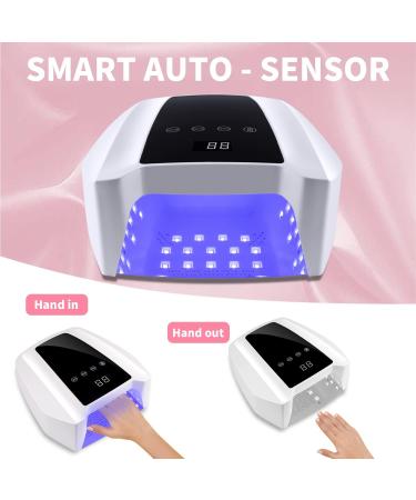 Kikugu 72W Cordless UV LED Nail Lamp - Rechargeable Professional Curing Lamp for Fingernail and Toenail (White) - Buy Online on GoSupps.com