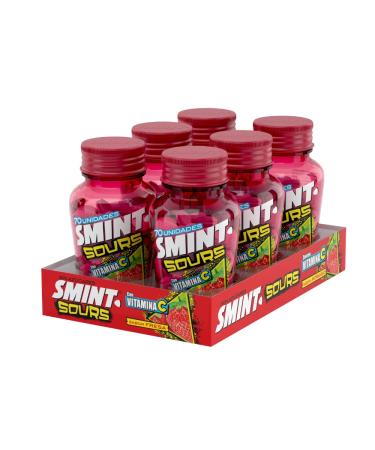 Smint Smint Sours Strawberry Sugar-Free Candy Tablets - 6 units of 49g (Total 294g)