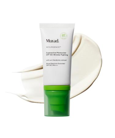 Murad Superactive Wrinkle-Fighting Moisturizer SPF 50 - Bio-Retinoid Ultra Sheer Facial Sunscreen Gently Targets Fine Lines and Wrinkles With Aging Protection From UVB/UVA - 1.7Fl Oz