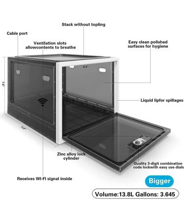 Secure Medicine Lock Box with Combination Lock - Large Medication & Snack Storage Locker for Home Classroom & Food Safety - Black - Buy Online on GoSupps.com