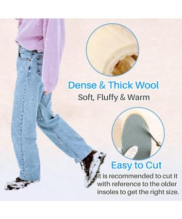 Kalevel Winter Wool Boot Inserts | Thick Fleece Insoles for Men & Women | Warm Replacement Shoe Liners | Size 9.5-11 (44-45 - Buy Online on GoSupps.com