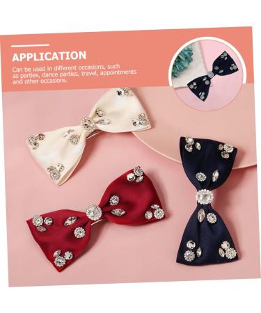 minkissy Ribbon rhinestone hair clip Bowknot Ponytail Holder ribbon bows hair clips Crystal Sparkling Bowknot Hair glitter bows hair clips Hair Bows bride Rhinestone issue card Glitter - Buy Online on GoSupps.com