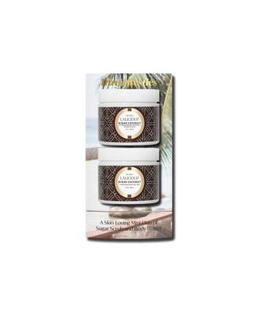 LaLicious Sugar Coconut Travel Besties Set - 2-Piece Gift Set Includes Travel-Size Whipped Sugar Scrub & Hydrating Body Butter - Moisturize  Hydrate & Nourish Skin