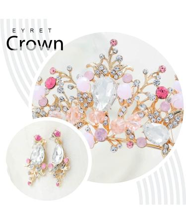 Gold Crystal Queen Crown Set - Princess Pageant Tiaras with Earrings for Women and Girls - Buy Online on GoSupps.com