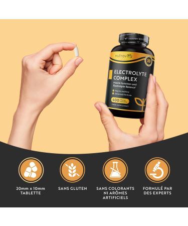 Electrolyte Complex 900mg 400 Comprim s (1+ An) avec Magnesium Calcium Potassium Compl ment Alimentaire - Fonction Musculaire (EFSA) Electrolytes Hydratation sans Sucre - Nutravita 400 unit (Lot de 1) - Buy Online on GoSupps.com