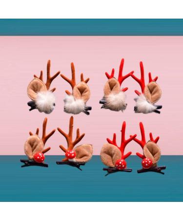 Lurrose 4 Couple Christmas Hair Clips - Reindeer Antlers & Bobble Ball Hair Jewelry for Holiday Parties and Gifts - Buy Online on GoSupps.com