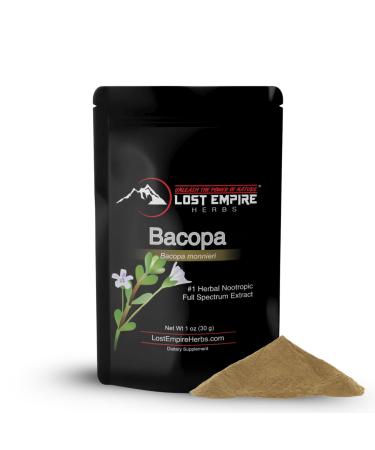 Lost Empire Herbs Bacopa (Bacopa Monnieri) Full Spectrum Extract Powder - Organic - 30 Grams