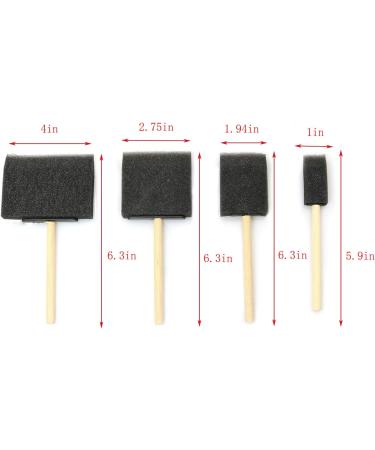 RLECS Foam Sponge Paint Brushes Set for Acrylics, Stains, Varnishes, Crafts - 4pcs Assorted Sizes - Buy Online on GoSupps.com