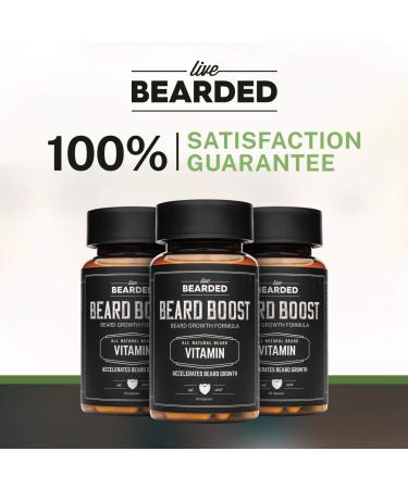 Live Bearded Beard Boost - Biotin 10 000mcg Vitamin C & E Zinc - 90-Day Hair Growth Support for a Strong Thick Beard - Made in the USA - Buy Online on GoSupps.com