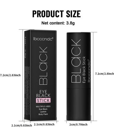 Stick | Sweatproof Waterproof Eye Black Baseball Stick | Easy to Color Black Stick Sporting Face Paint for Baseball Softball Football Lip and Face Painting Uaxiu - Buy Online on GoSupps.com