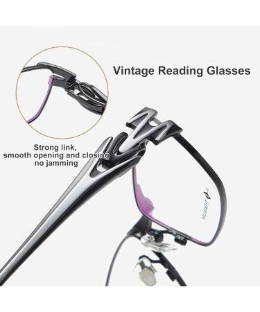 Business Reading Glasses for Men - Retro Blue Light Blocking Titanium Frame - 2.0x Black Size - Buy Online on GoSupps.com