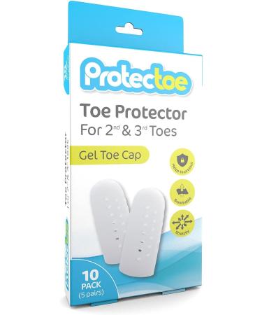 Protectoe Toe Protector Gel Toe Cap for 2nd & 3rd Toes - Pack of 10 - Buy Online on GoSupps.com