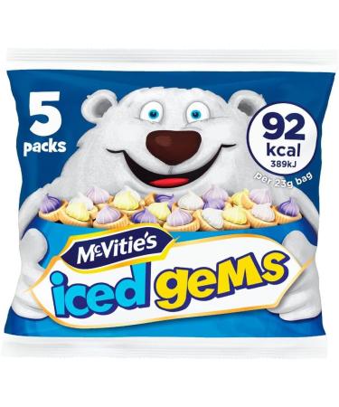 McVities Iced Gems Biscuits 4 Bags x 5 23g - Party Snack for Kids - Lunch Box Treat - 20 x 23g Bags - Buy Online on GoSupps.com