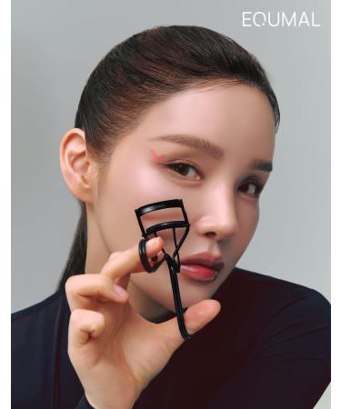 EQUMAL Curved Edge Eyelash Curler with 2 Refill Pads & Satin Pouch - Perfect for Asian Eyes, Short Lashes - Gentle & Safe - Buy Online on GoSupps.com