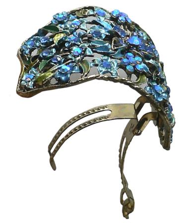 Crystal Flower Hair Holder Ponytail Barrettes Set of 3 - Blue, Rose, Brown | JCGY YY86900-5-3 - Buy Online on GoSupps.com