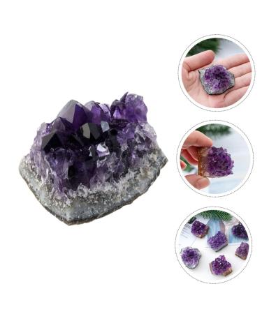 PRETYZOOM Purple Ornament 2pcs Amethyst Cluster Chips Rock Amethyst Gravel Geode Natural Crystal Adornment Irregular Fluorite - Buy Online on GoSupps.com