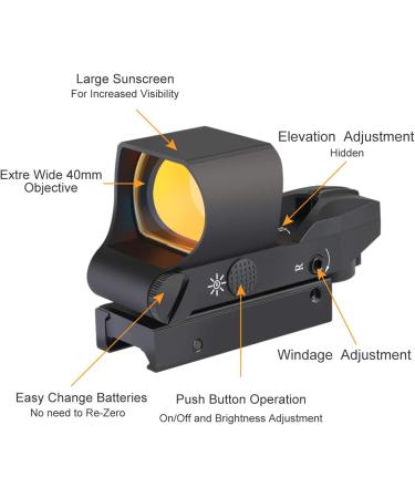 Feyachi RS-30 Reflex Sight | Red Dot Sight with Multiple Reticles | Picatinny Rail Mount - Buy Online on GoSupps.com