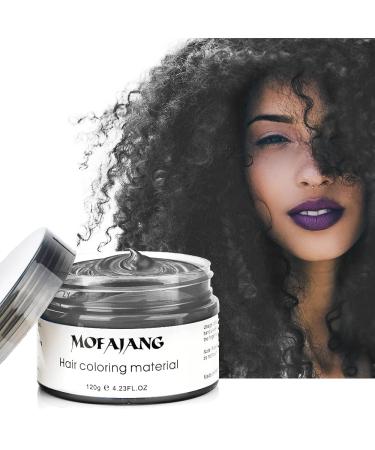Temporary hair color styling hair hartone for men women natural hairstyle pomade temporary hair dye wax for party cosplay & halloween 4.23 ounces (black) #3 black