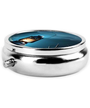 Fireflies & Lantern Mini Round Pill Box | 3 Compartment Travel Organizer | Portable Medicine Case for Home & Office - Buy Online on GoSupps.com