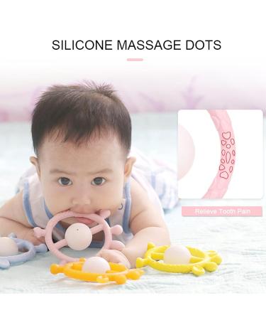 Silicone Baby Teething Toy with Rattle Bell | Deer Shape Teether for 3+ Months | Food-Grade Infant Chew Toy for Sucking Needs - Buy Online on GoSupps.com