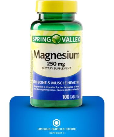 Magnesium 250mg 100 Tablets Daily Magnesium Supplement for Men and Women Vegetarian Magnesio Magnesium Oxide 250 mg Gluten Free Mineral Tablets (Pack of 1) 100 Count (Pack of 1) - Buy Online on GoSupps.com