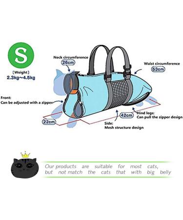 Cinf Cat Restraint Bag - No Scratching No Biting Grooming Bag for Bathing & Nail Cutting | Reusable Blue Small - Buy Online on GoSupps.com