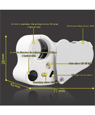 Magnifiers Magnifying Glass -30 Times 60 Times Geological Magnifier High Magnification Led Light Suitable for Reading Maintenance Antique Jewelry Appraisal Lofty Ambition - Buy Online on GoSupps.com