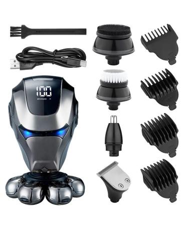 Head Shavers for Bald Men 5 in 1 Seven Blade Electric Shaver New Floating Razor Multi Function Shaver USB Rechargeable Hair Magic Bald Head Artifact Beard Knife