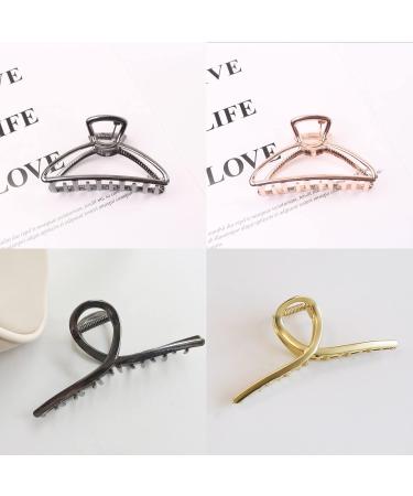 Four Large Metal Hair Clips Retro Anti-Slip Lightweight Fixed Metal Grabber Shark Clip Hair Styling Accessories for Different Hairstyles for Ladies and Girls - Buy Online on GoSupps.com