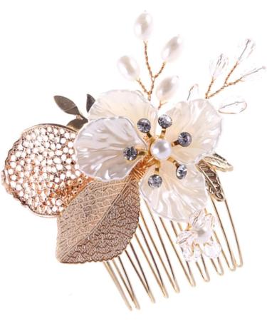 Didiseaon 1pc Bridal Comb Hair Combs for Women Headwear for Women Crystal Hair Comb Gold Hair Comb Bridal Hair Comb Wedding Hair Comb Crystal Headpiece Tiara Bride Leaf Accessories - Buy Online on GoSupps.com