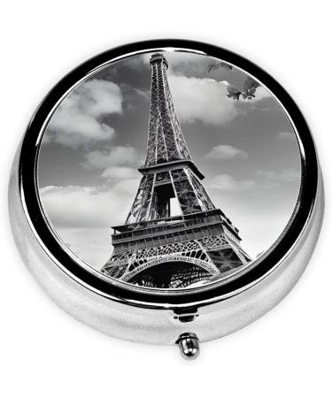 Eiffel Tower Mini Round Pill Box | 3 Compartment Travel Organizer | Portable Medicine Case for Home & Office - Buy Online on GoSupps.com
